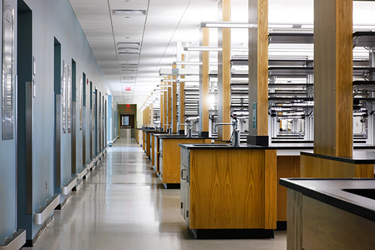 The Hygienic Laboratory in Coralville is designed with an open floor plan to promote collaboration.
