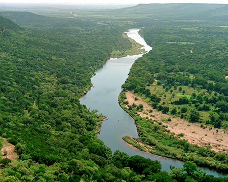 Brazos river in  Palo Pinto County, Texas.